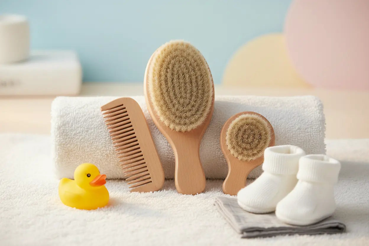 Kidilo Baby Grooming Set - 3 Wooden Items