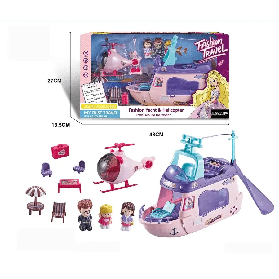 Kidilo Luxury Fashion Yacht & Helicopter Playset – 2-in-1 Adventure Toy for Girls - BaytNova